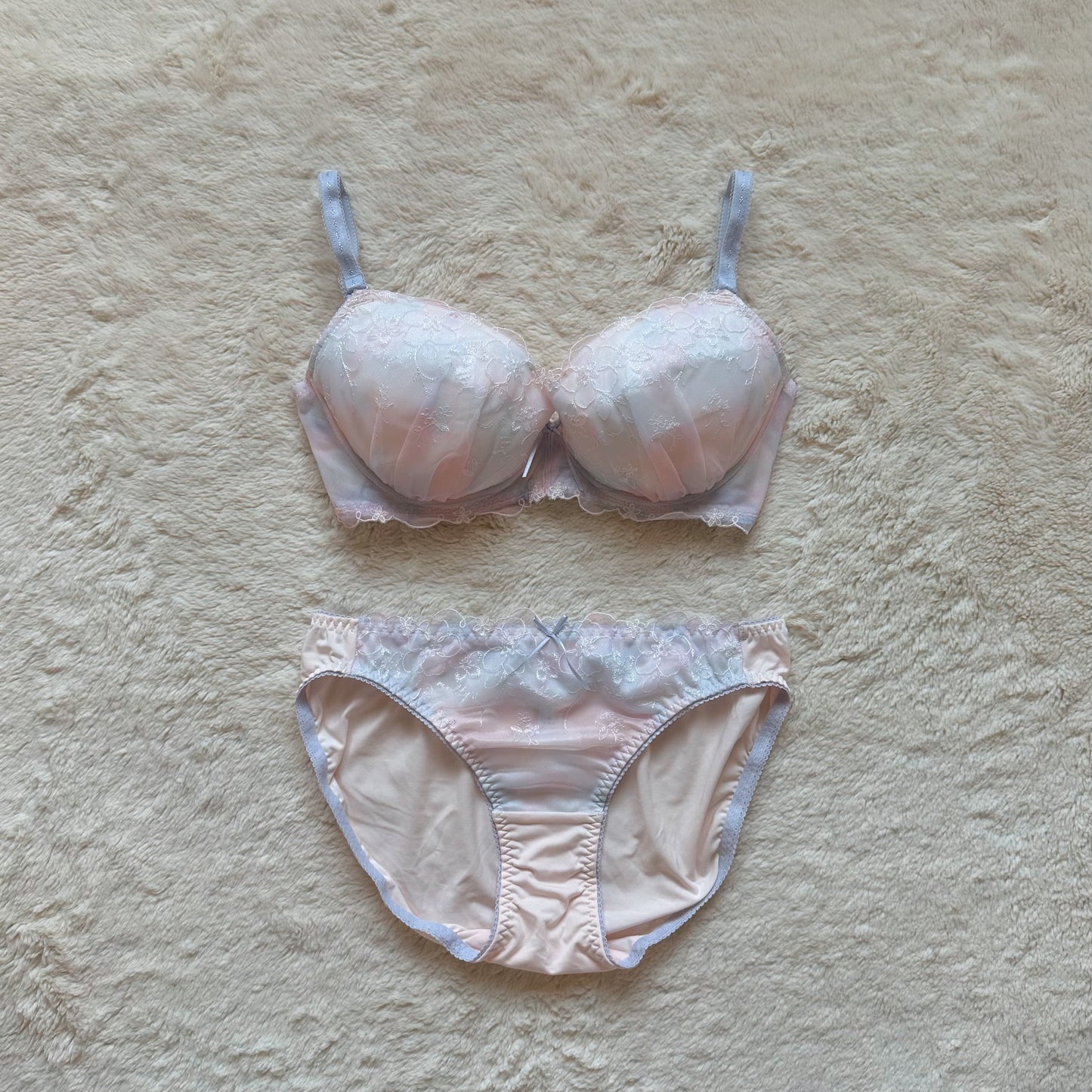 japanese brand cotton candy bra + panty set