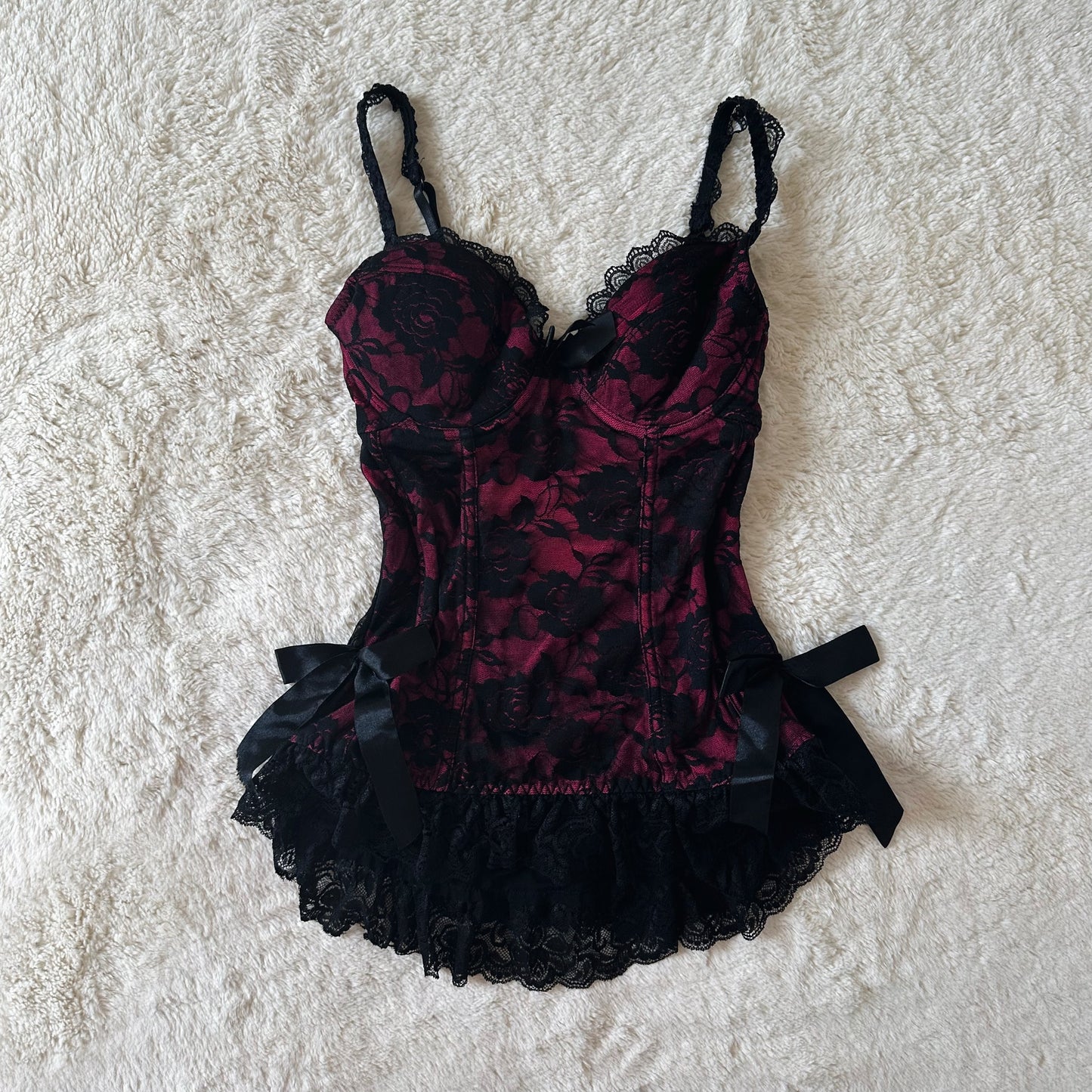 2000's merlot noir bustier