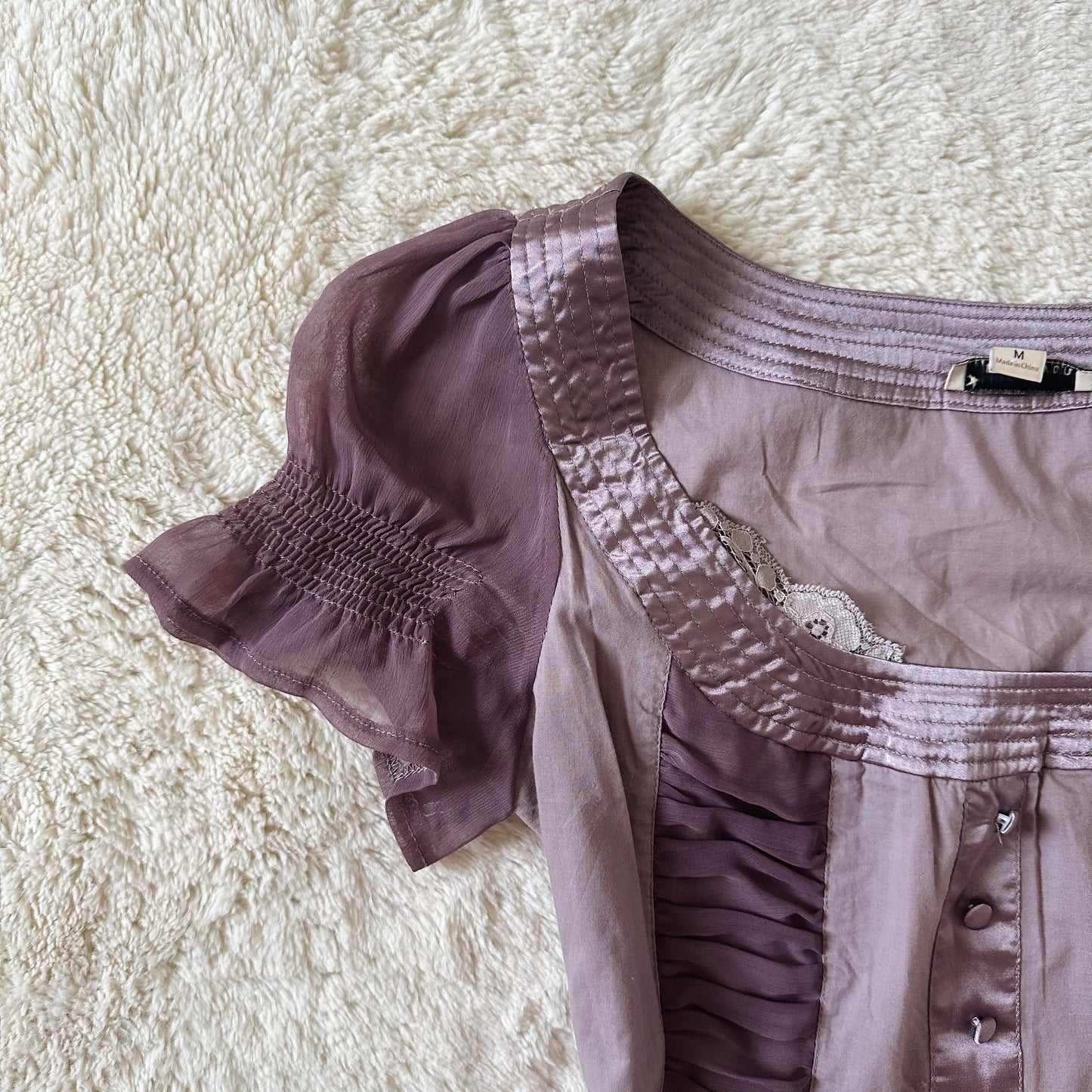 1990's twilight mauve milkmaid top