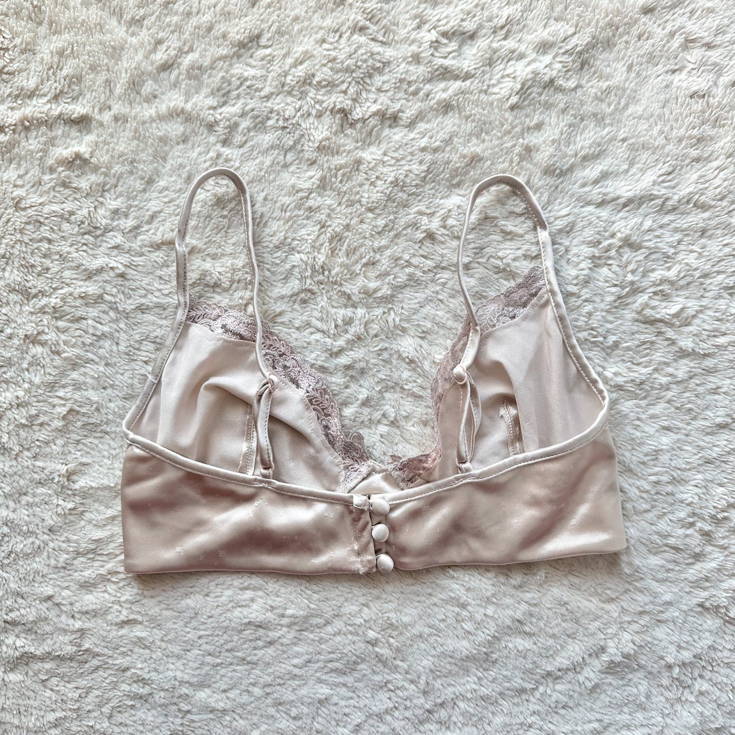 2000's champagne satin princess bra