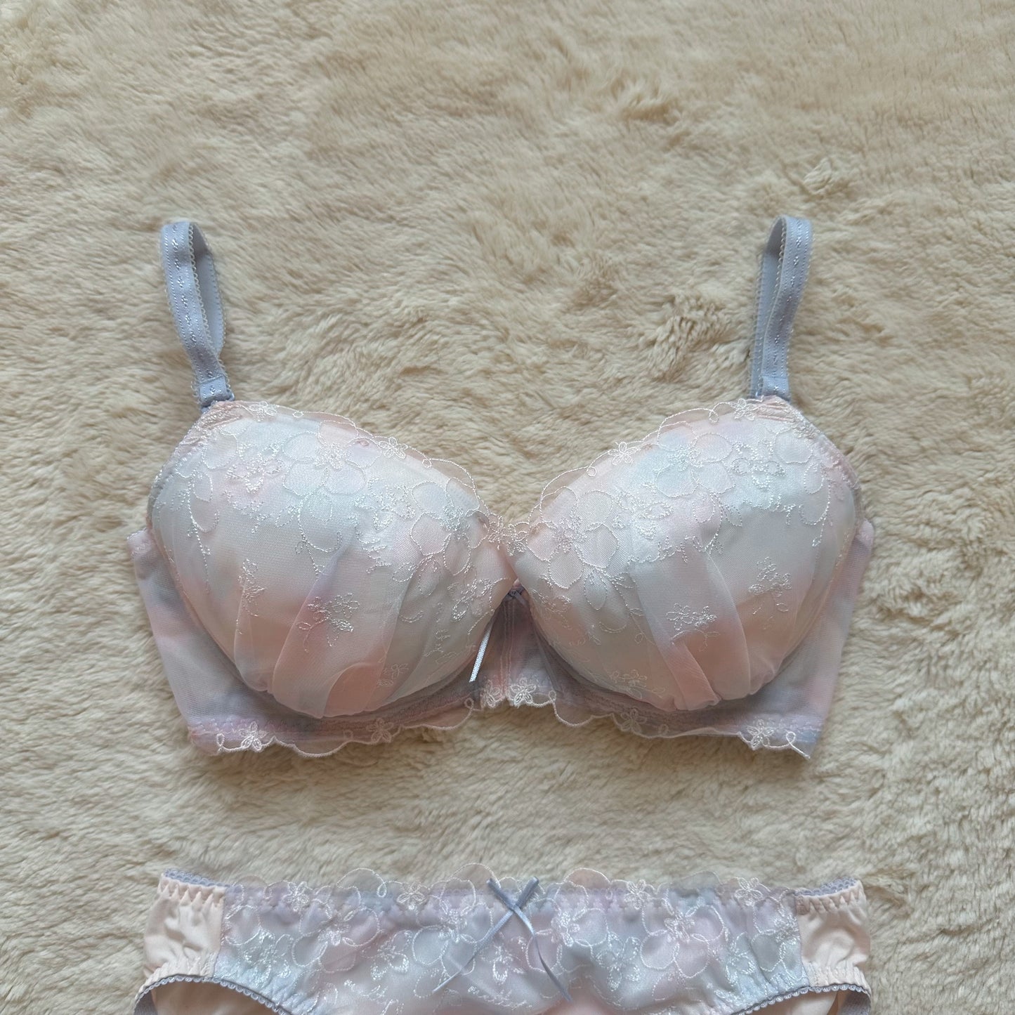 japanese brand cotton candy bra + panty set