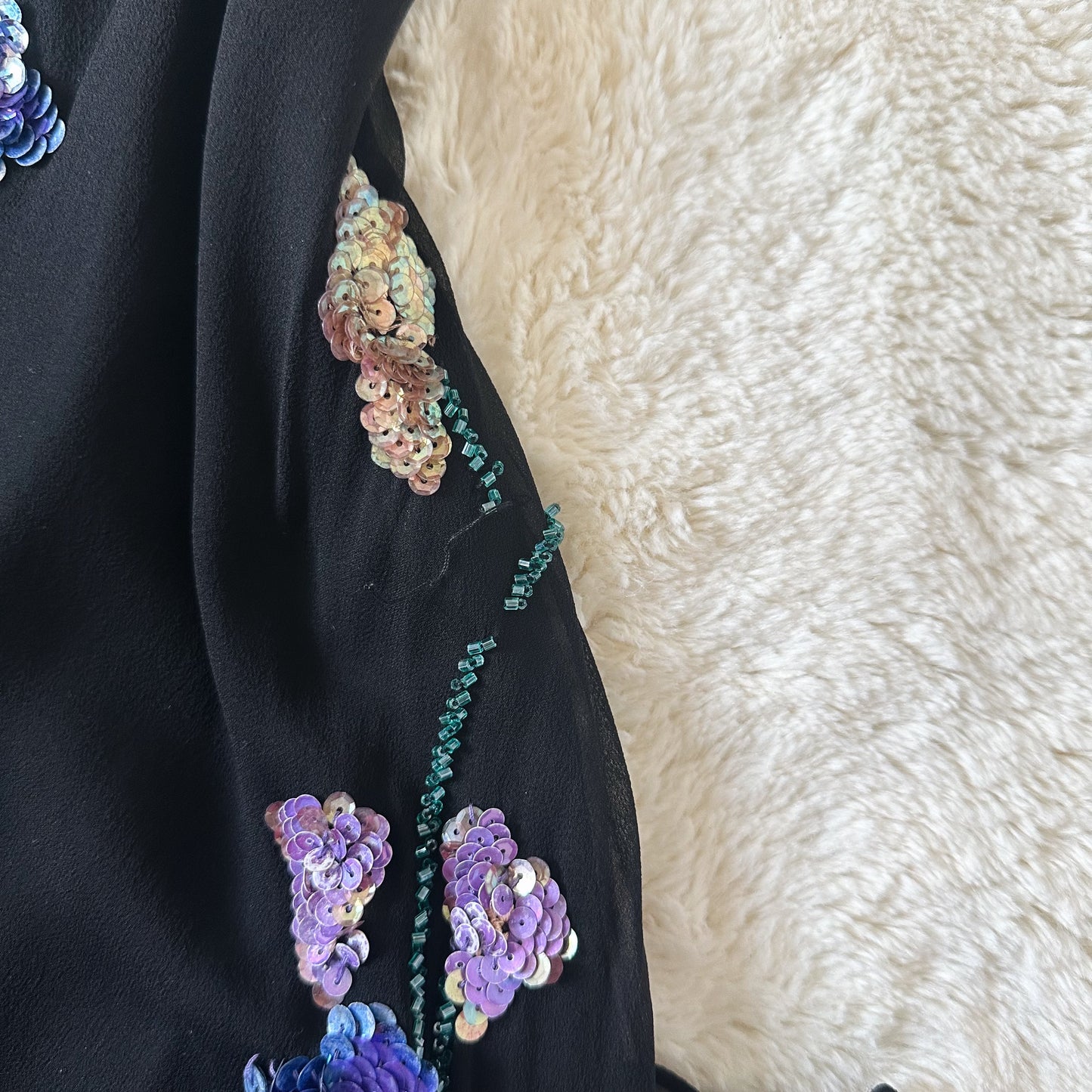 1990's dark amethyst sequin gown