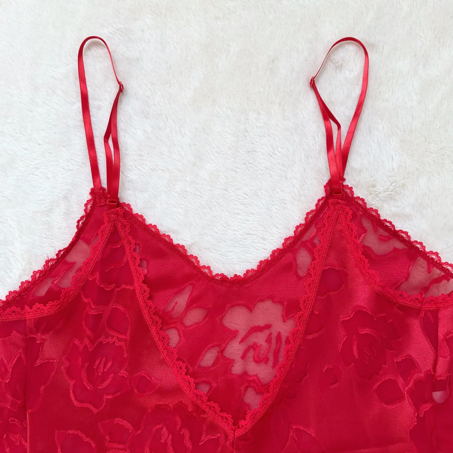 one of one - handmade ruby floral slip dress