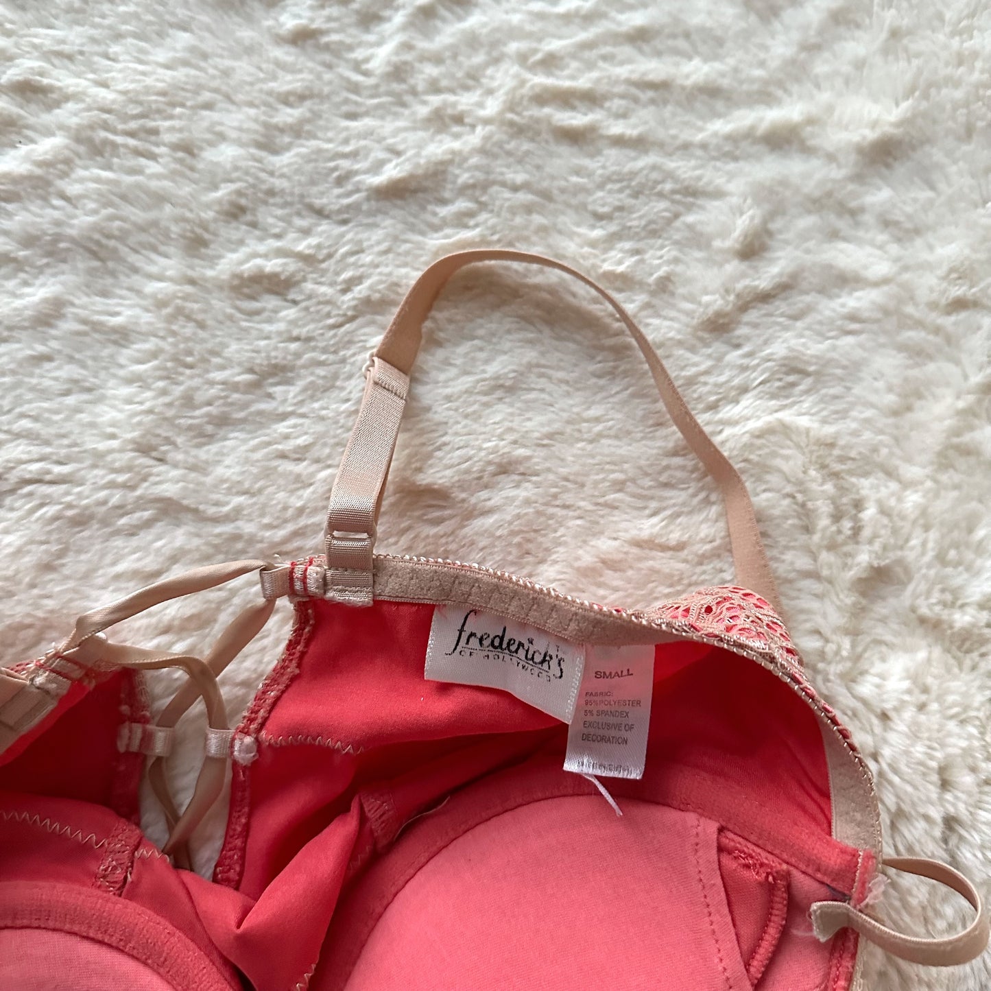 2000's coral satin lace up camisole