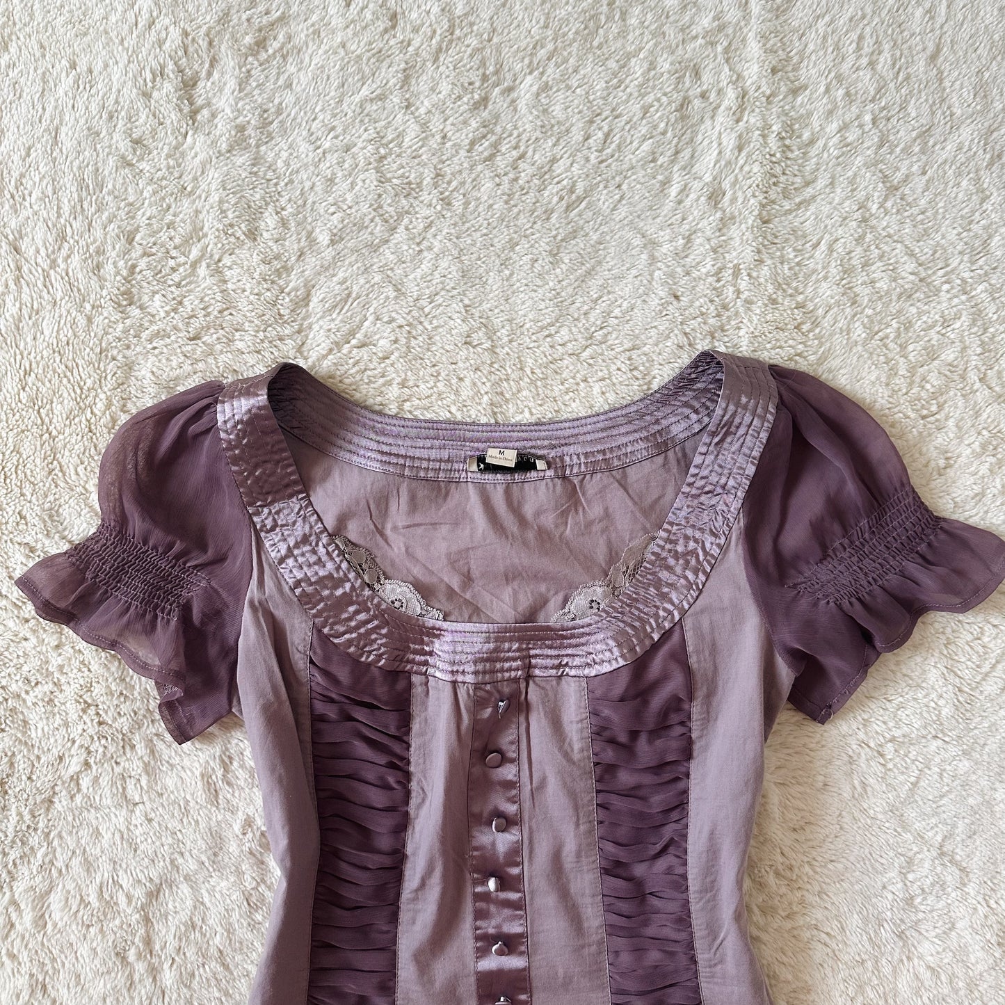 1990's twilight mauve milkmaid top