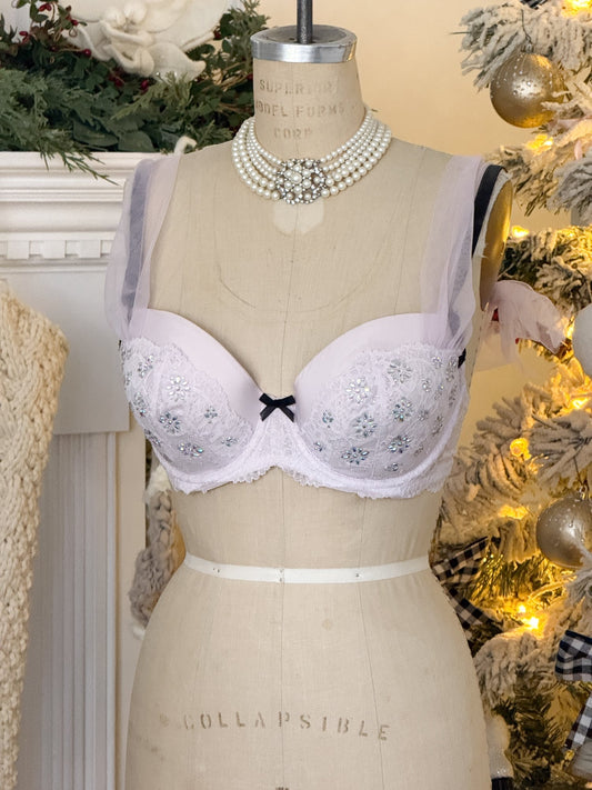 2014 rhinestone tulle vs fashion show bra