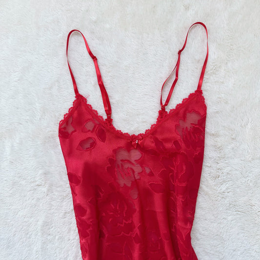 one of one - handmade ruby floral slip dress