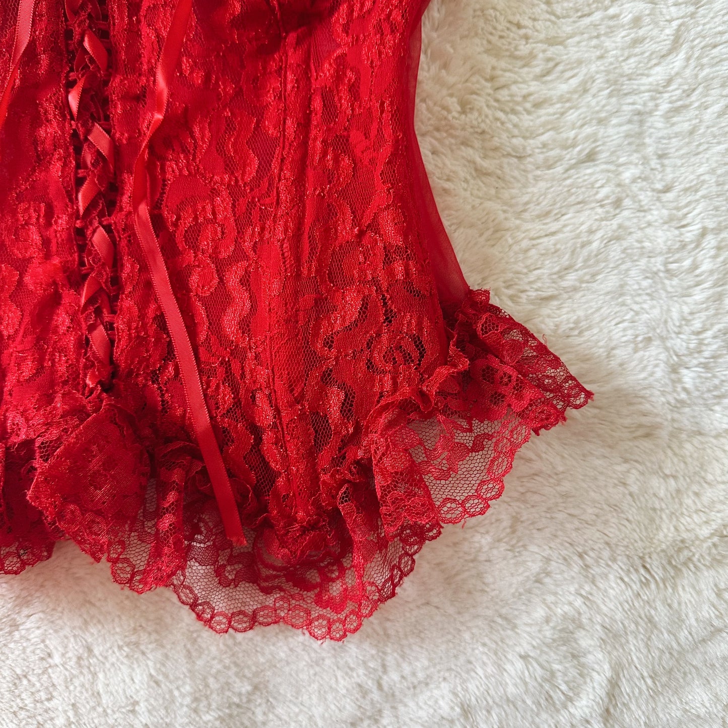 1990's scarlet rose corset top