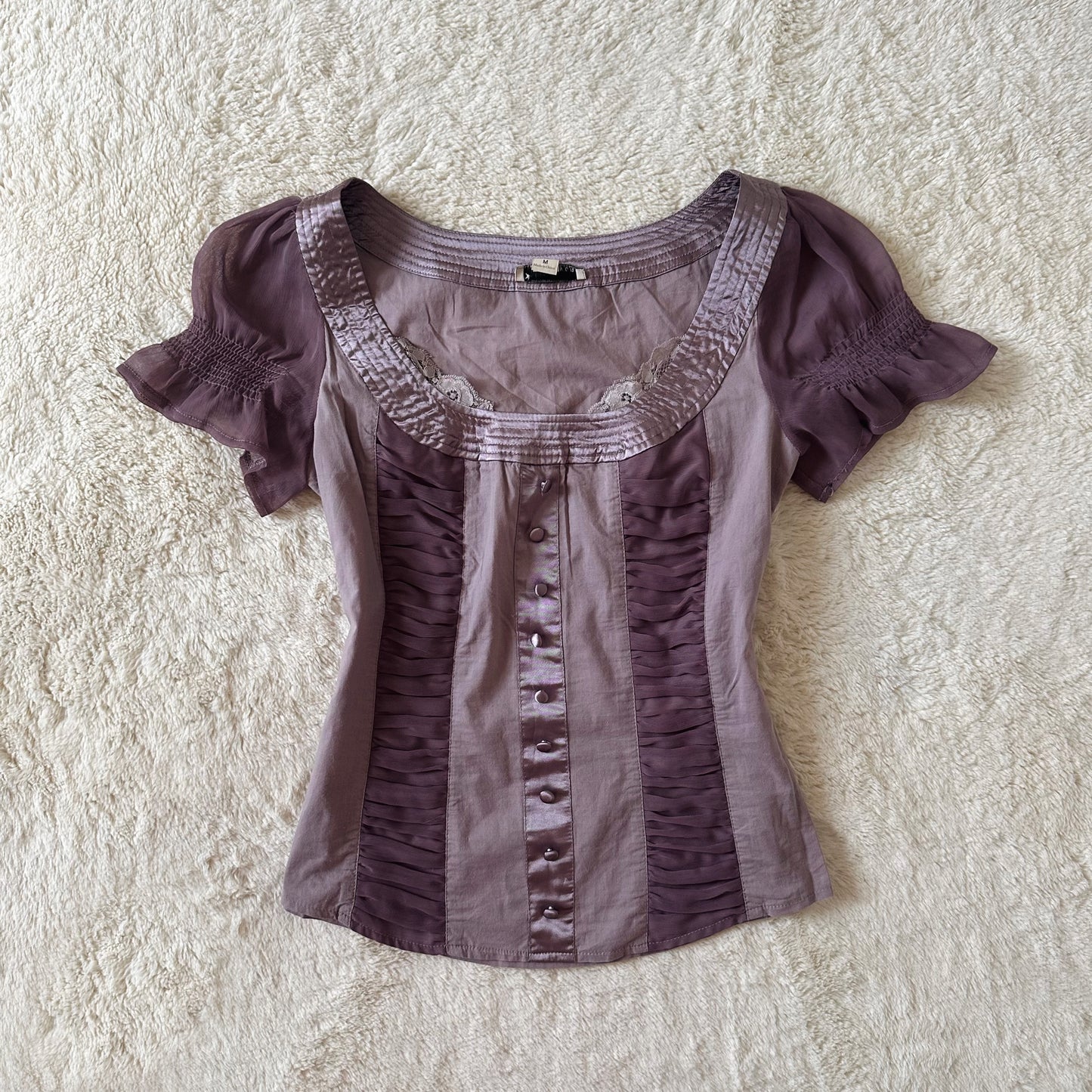 1990's twilight mauve milkmaid top