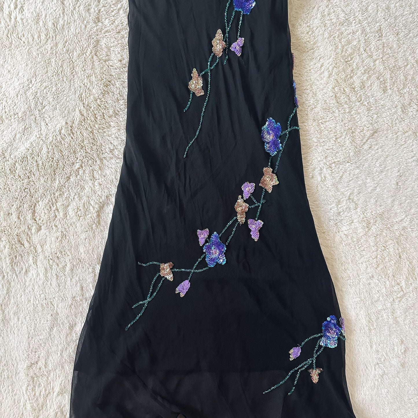 1990's dark amethyst sequin gown