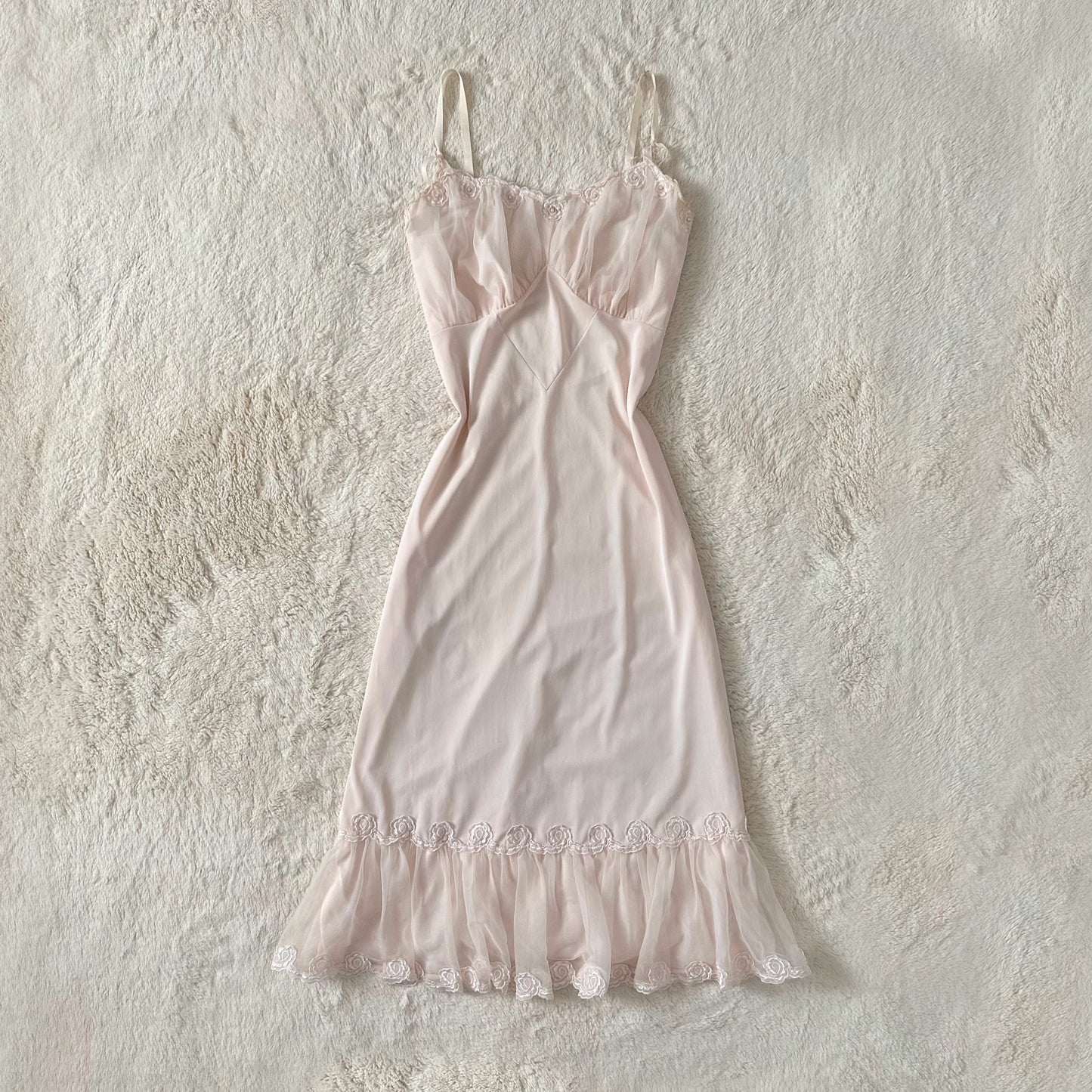 1980's blush reverie slip dress