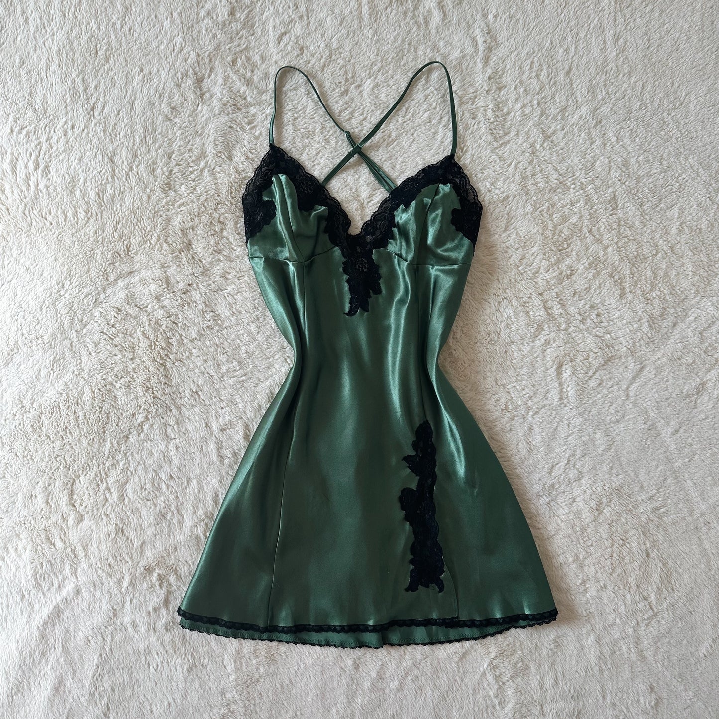 2000's emerald witch slip dress