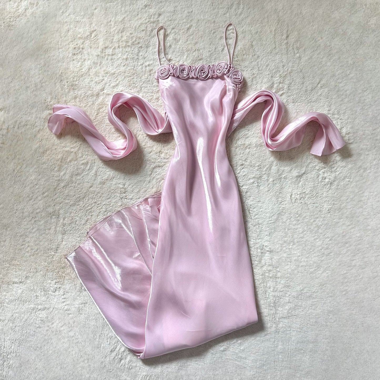 1990's ballet slipper rose gown - 2 available, read fully