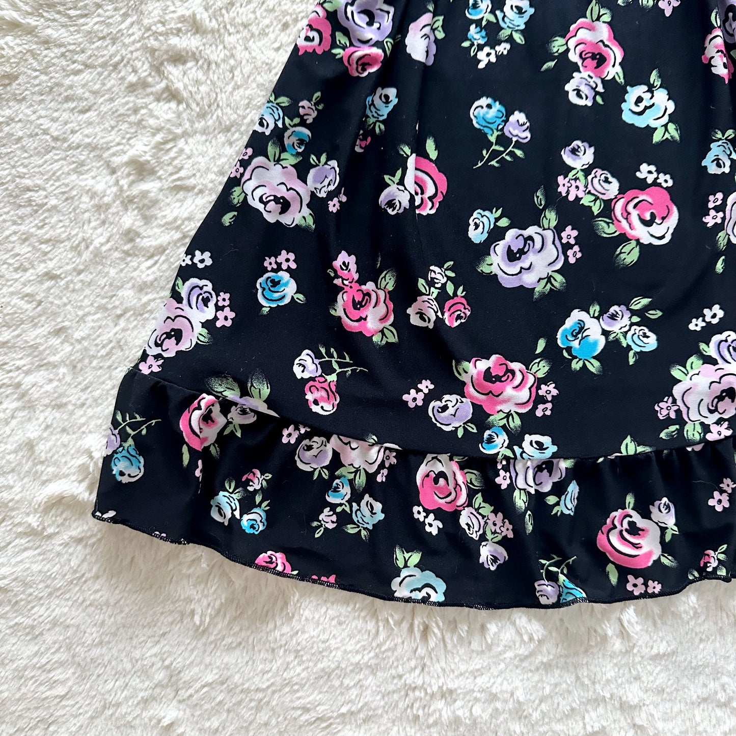 2000's black floral slip dress