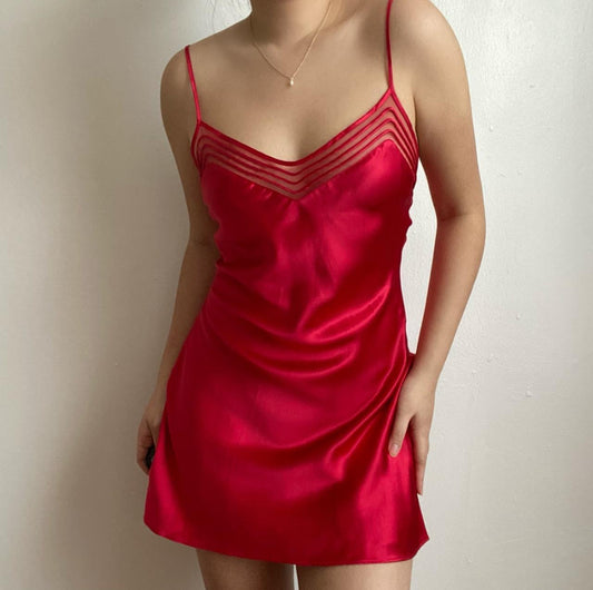 2001 ruby 100% silk slip dress
