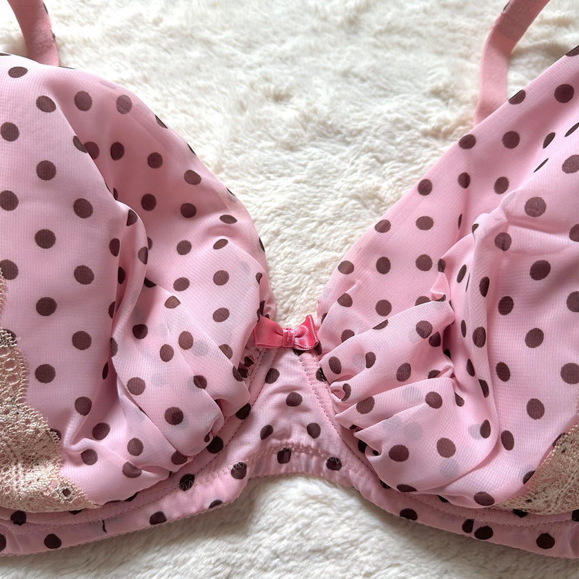 japanese brand polka dot bra + panty set