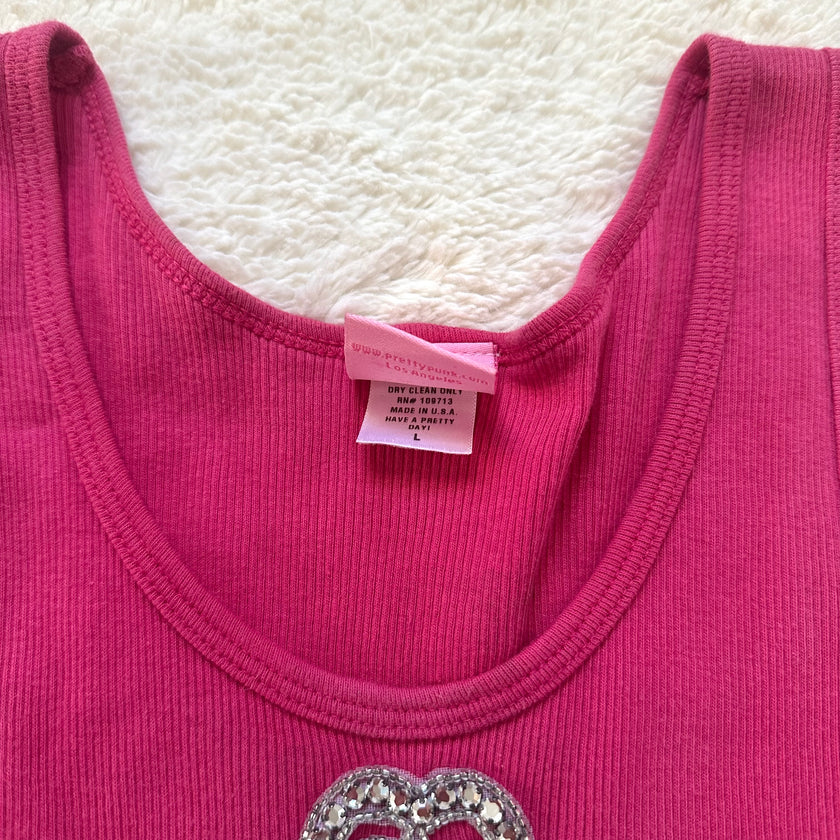 2000's watermelon rhinestone camisole