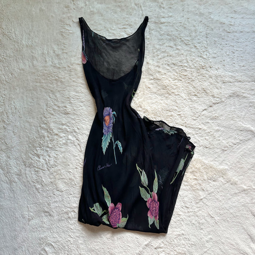 2000's moonflower mesh slip dress
