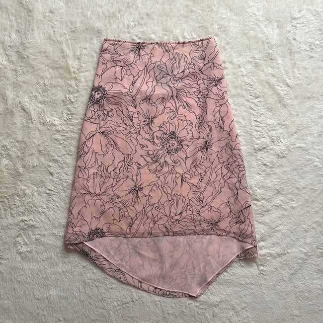 2000's hibiscus midi skirt