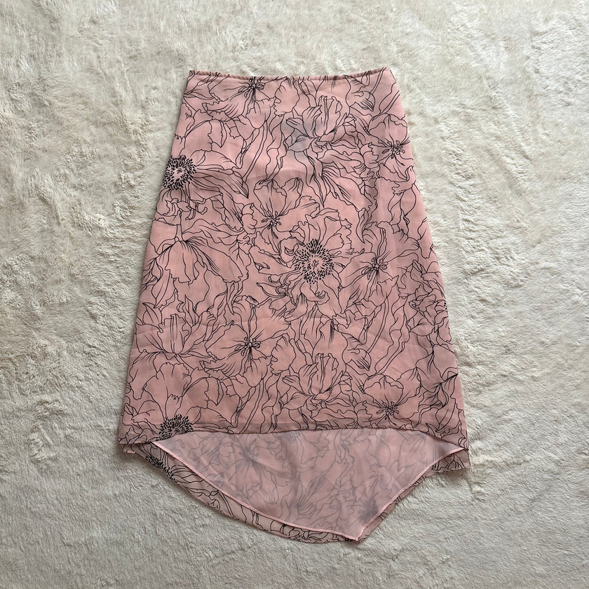 2000's hibiscus midi skirt