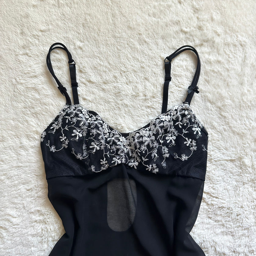 2000's midnight garden slip dress
