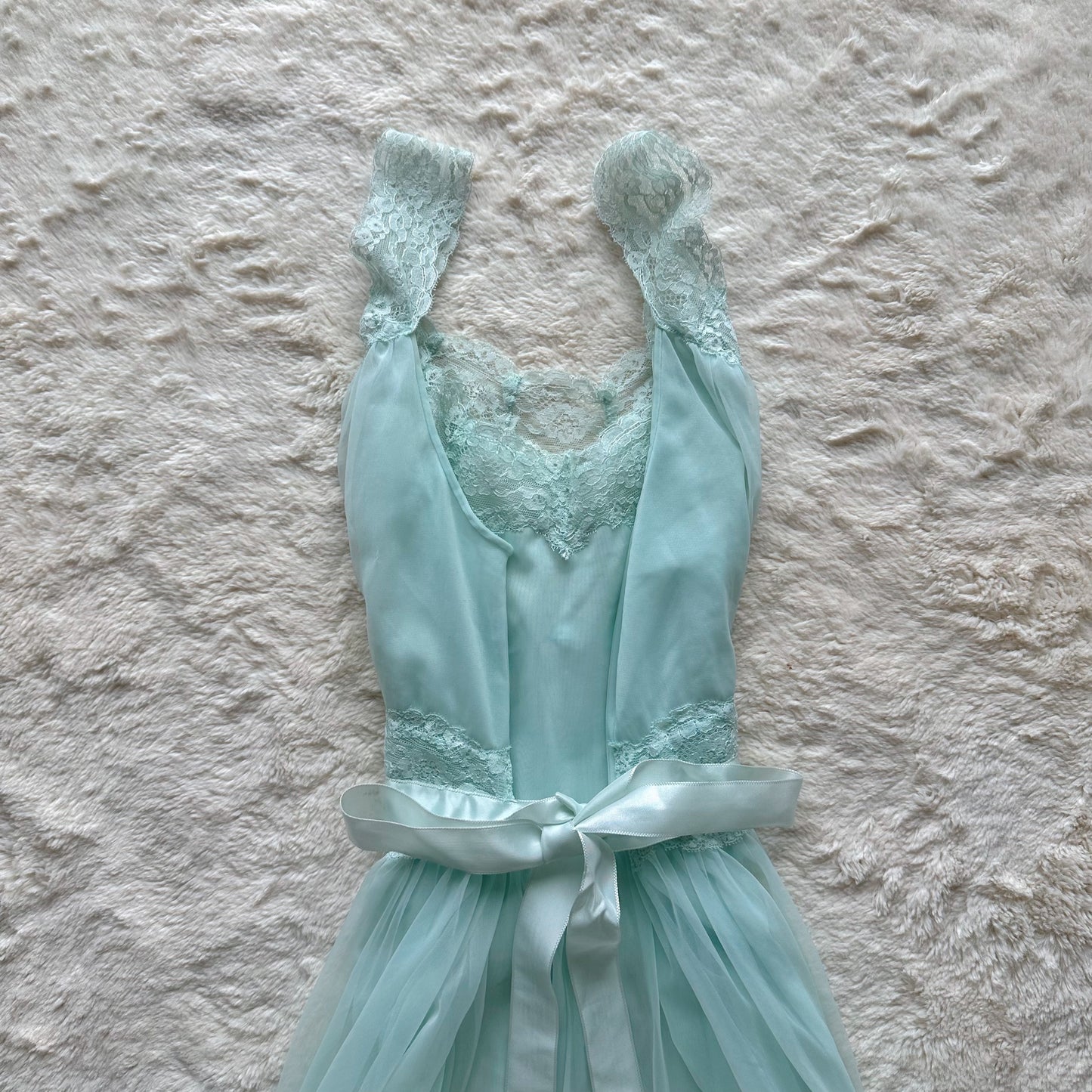 1950's robins egg tulle princess gown