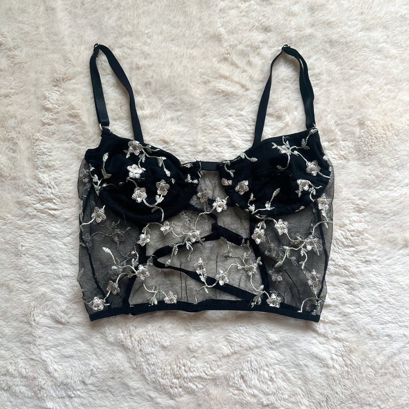 nuez moscada noir flora bustier