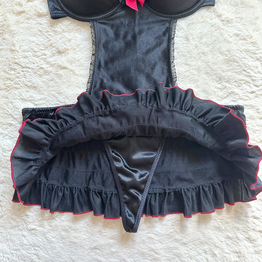 2000's dark ballet slip dress