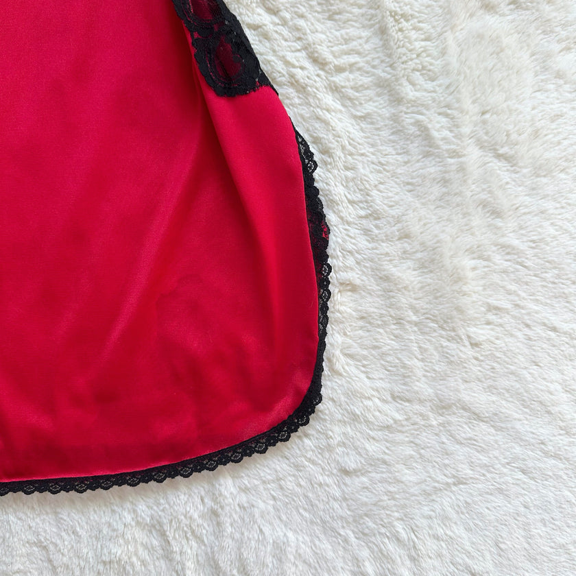 1980's cherry noir slip dress