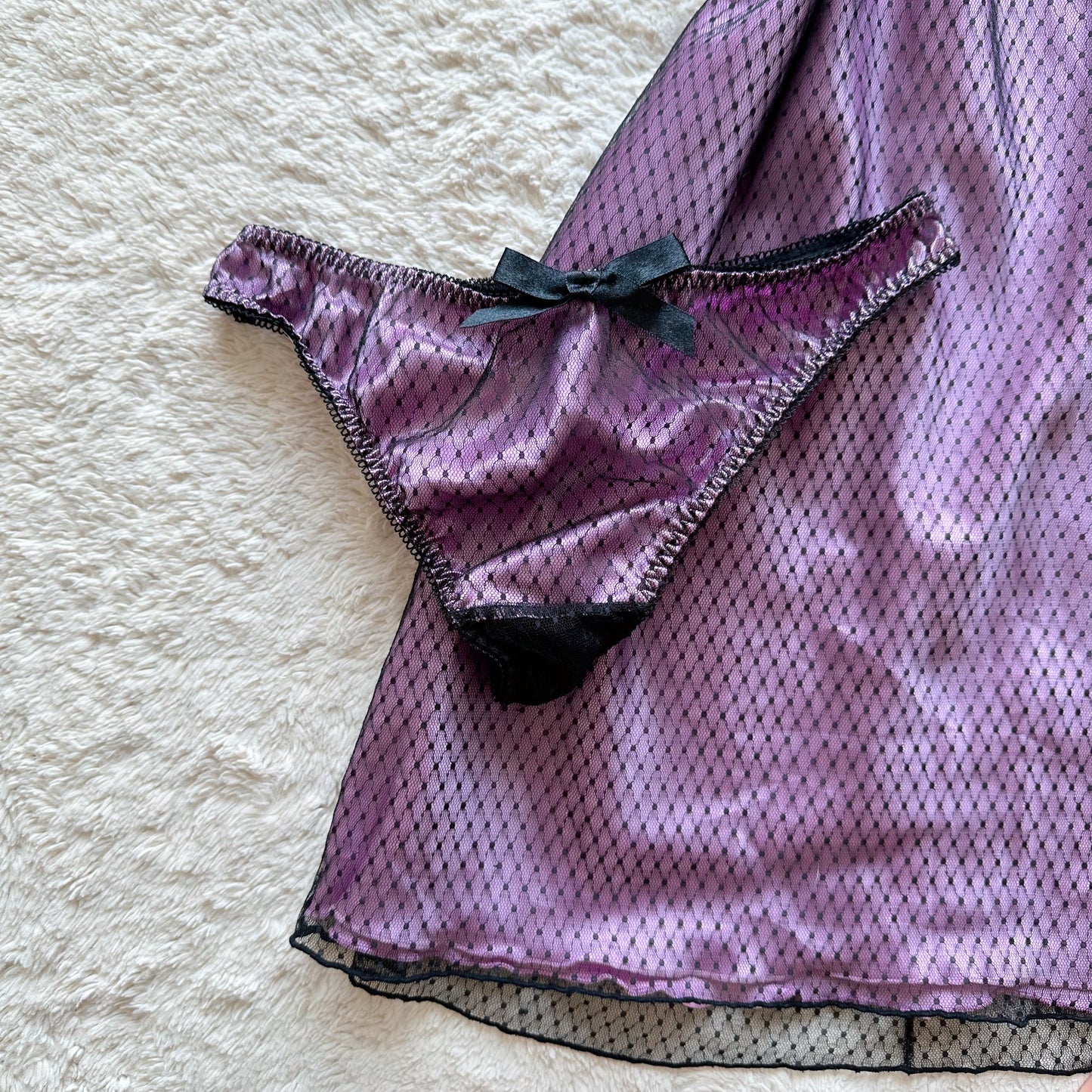 2000's lilac grunge satin mesh bustier babydoll