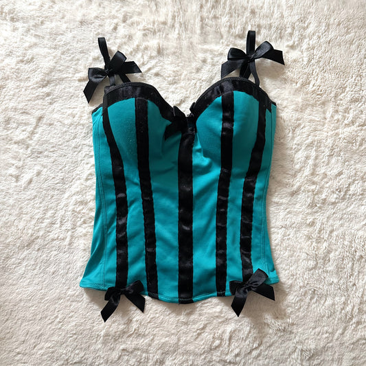 2000's whimsigoth striped corset