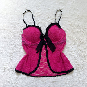 2000's raspberry lace camisole