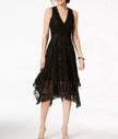 2000's noir lace asymmetrical dress