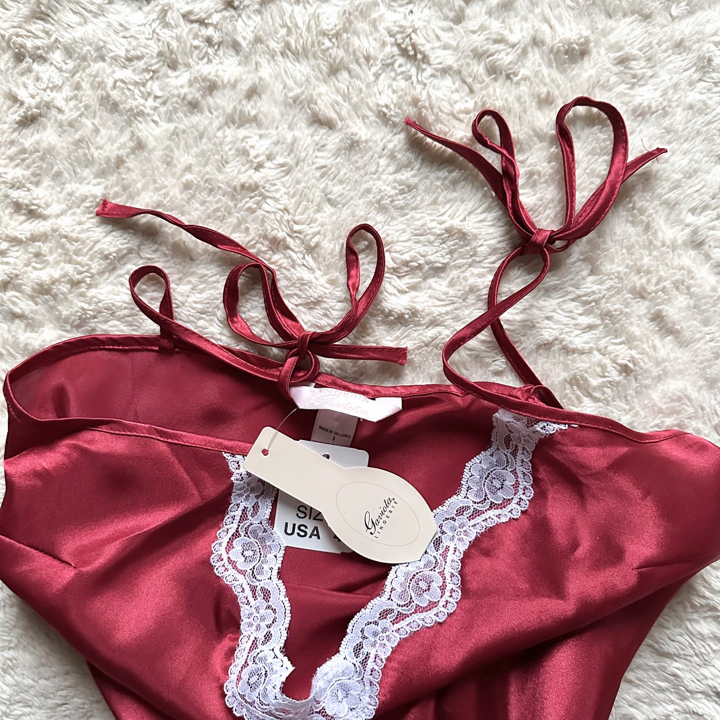 2000's scarlet satin lace slip