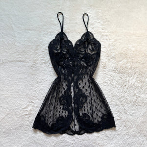 1990's obsidian lace slip dress