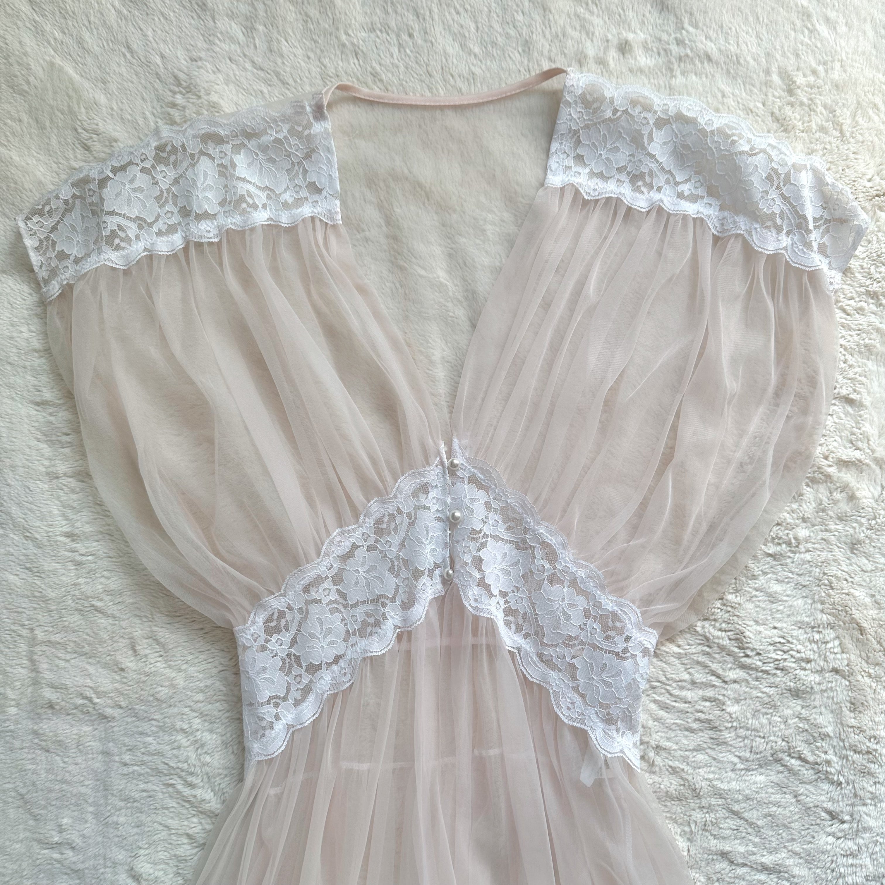 1980's ivory ribbon gown