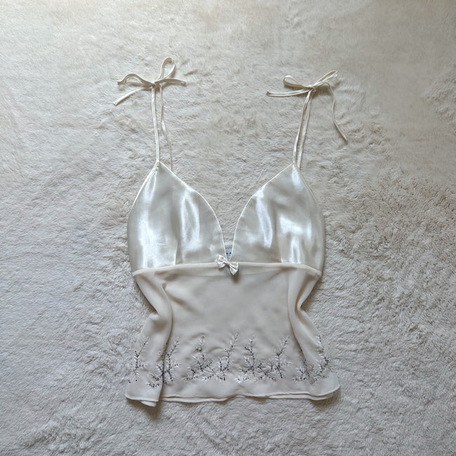 2000's ivory pearl camisole