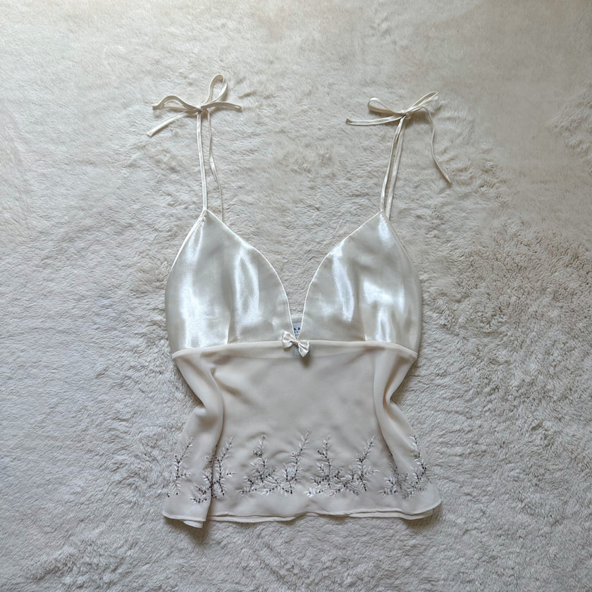 2000's ivory pearl camisole