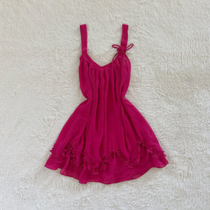 2000's ruffle rose babydoll slip dress