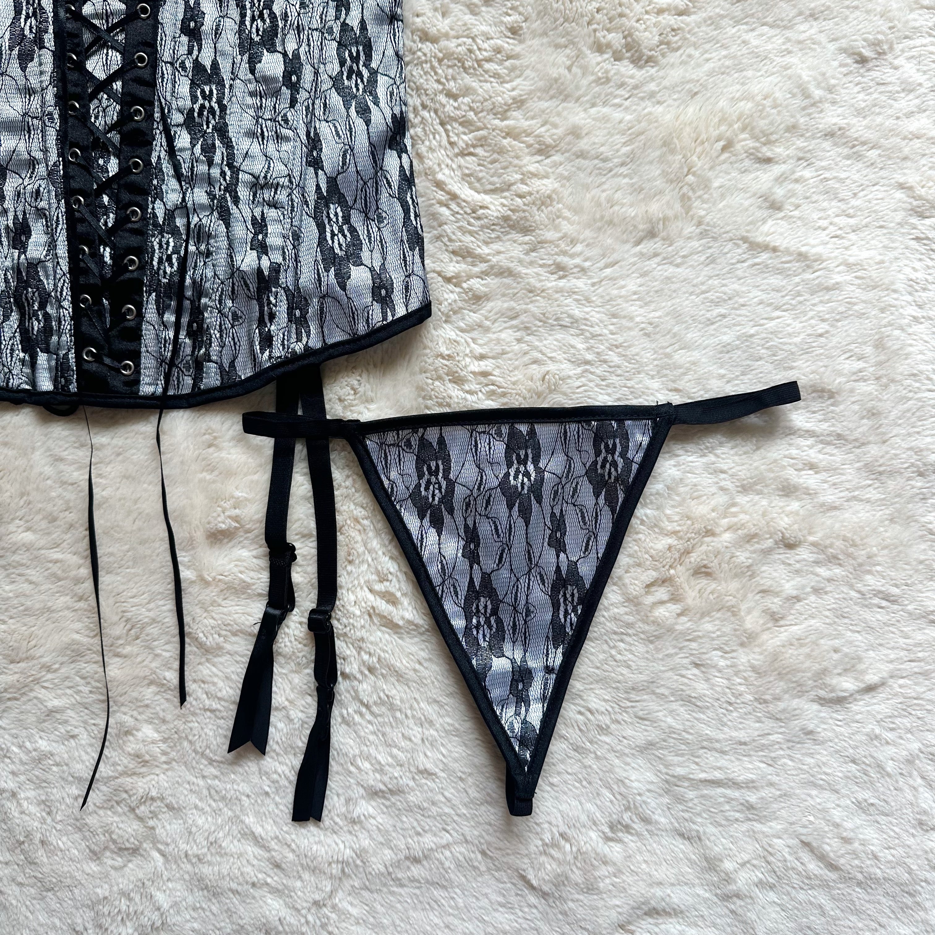 black swan corset + thong set