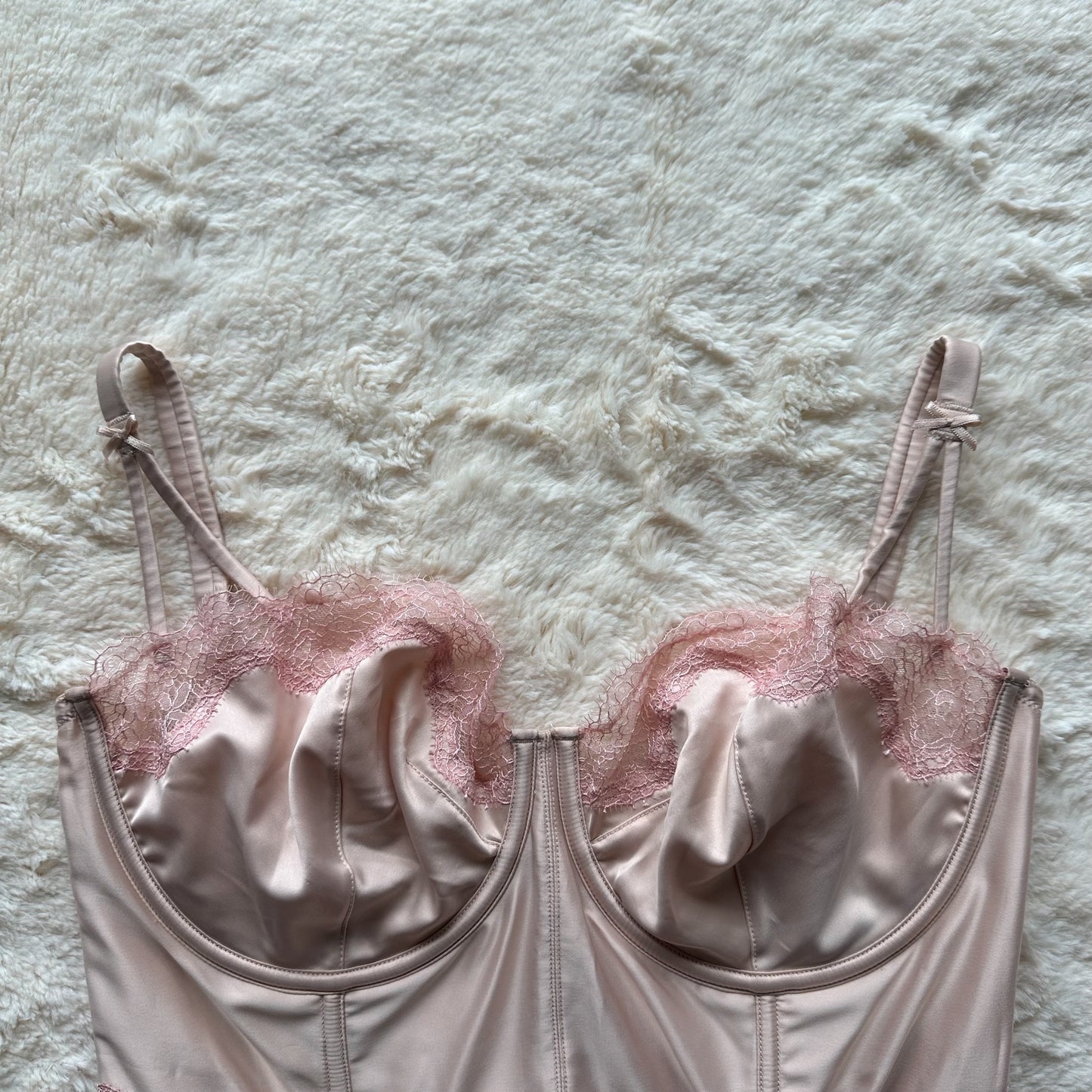 2019 cream + pink longline balconette bra