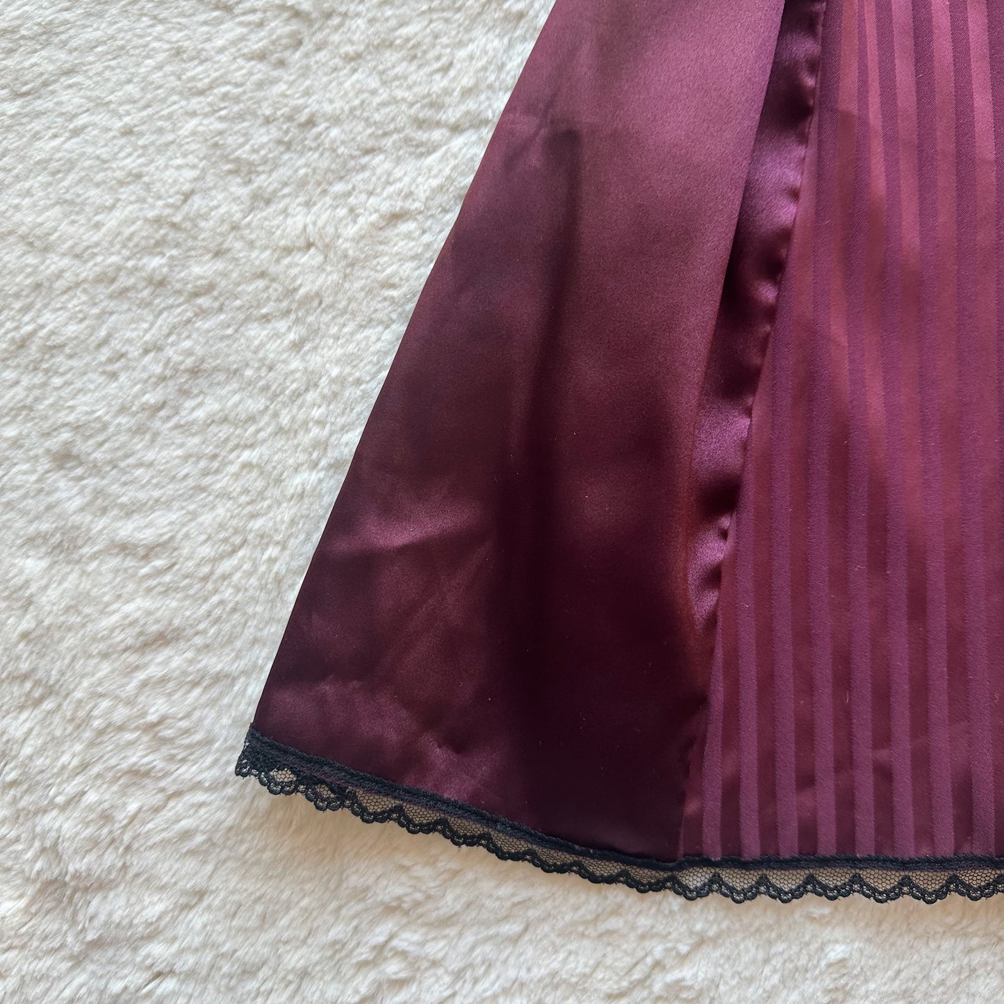 2000's burgundy + black pinstripe slip dress