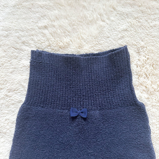japanese brand navy fuzzy knit lounge shorts