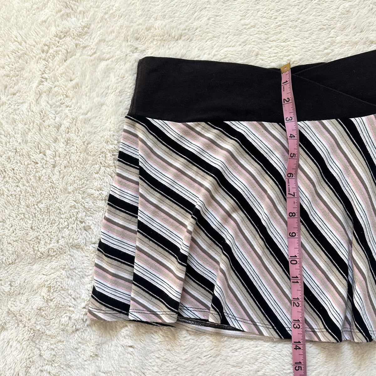 2000's striped mini skirt