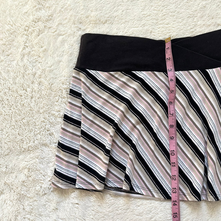 2000's striped mini skirt