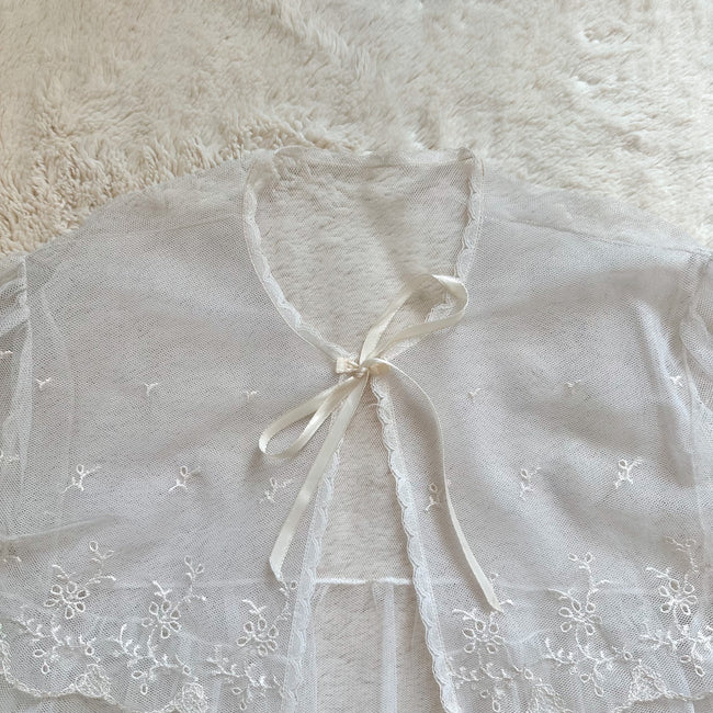 1980's ivory eyelet bed jacket