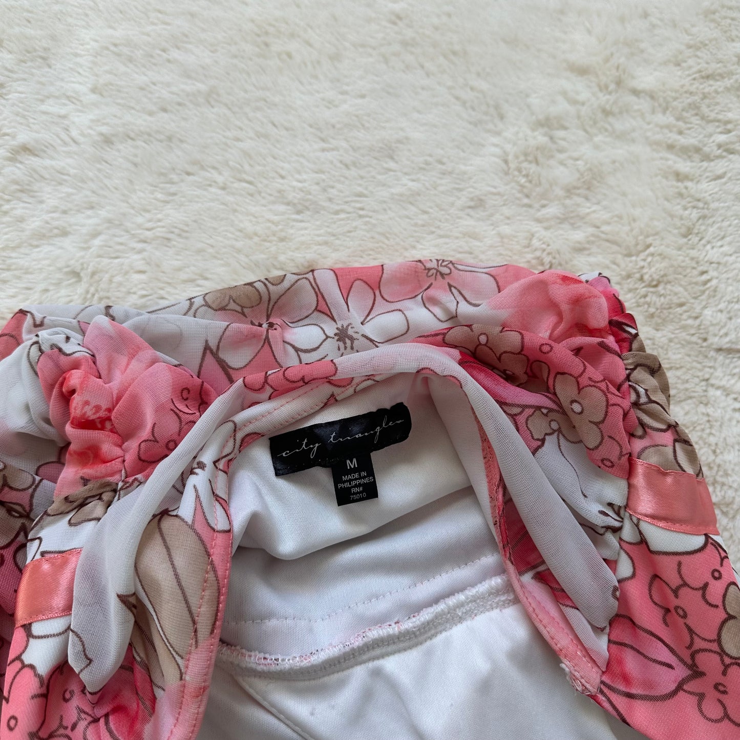 1990's petal cascade halter dress