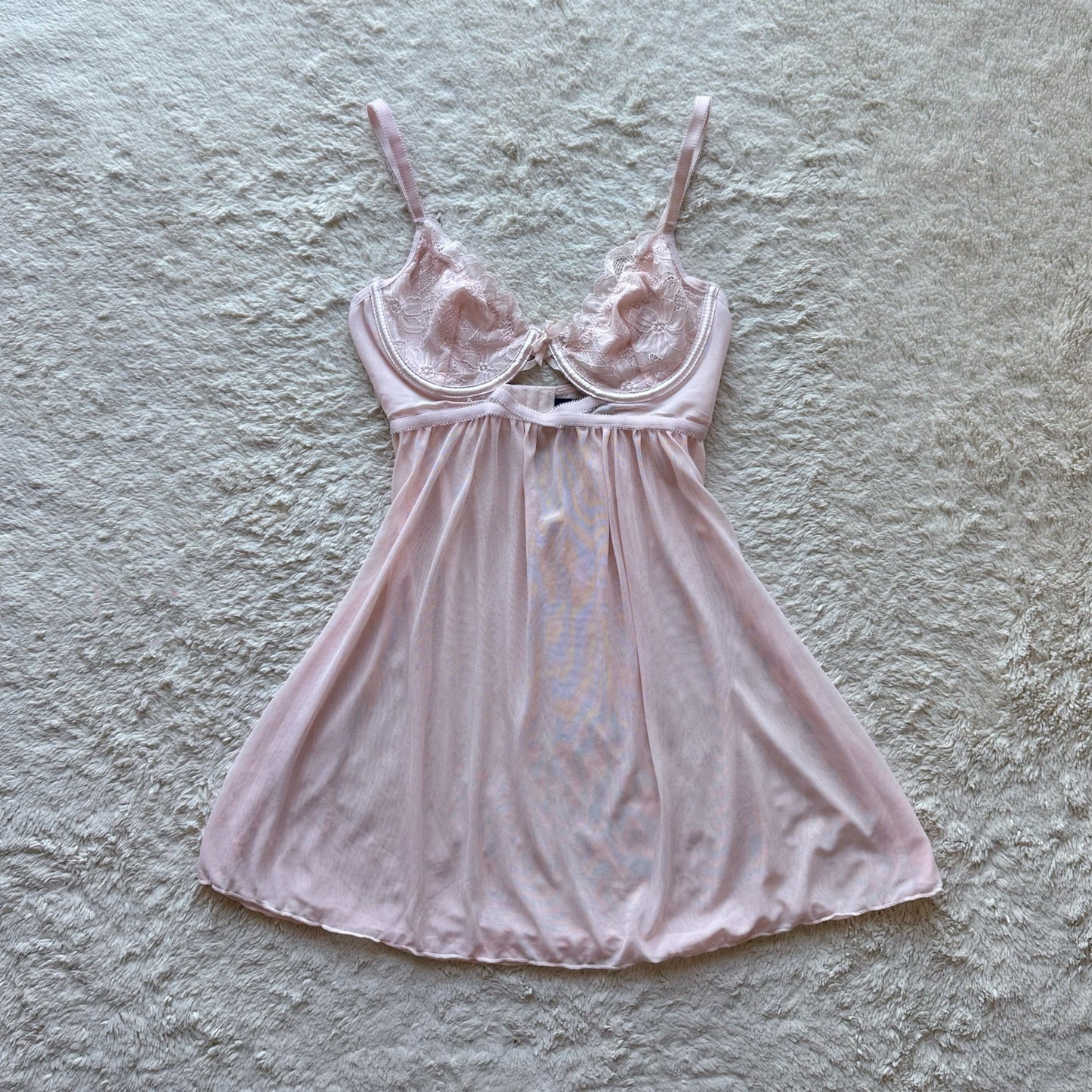 2000's baby pink slip dress