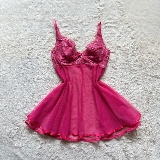 2000's barbie mesh lace babydoll
