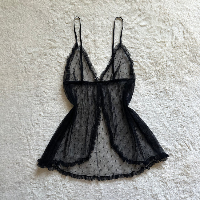 2000's dark dotted babydoll
